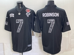 (Logo1) Atlanta Falcons Black #7 NFL Jersey-0840