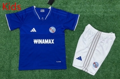 26-27 RC Strasbourg Alsace Home Blue Kids/Youth Soccer Uniform-7309