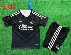 26-27 Club America Away Black Kids/Youth Soccer Uniform-7309