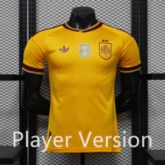 (With Patch)Player Version 26-27 Special Version Spain 2 Star Yellow Thailand Soccer Jersey AAA-888