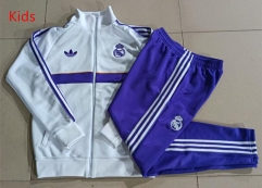 26-27 Real Madrid White Kids/Youth Soccer Jacket Uniform-815