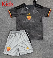 26-27 Roma 2nd Away Light Grey Kids/Youth Soccer Uniform-2483