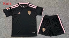 26-27 Sevilla 2nd Away Black Kids/Youth Soccer Uniform-6149
