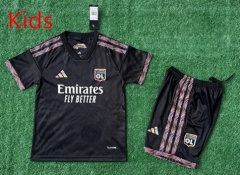 26-27 Olympique Lyonnais 2nd Away Black Kids/Youth Soccer Uniform-7309