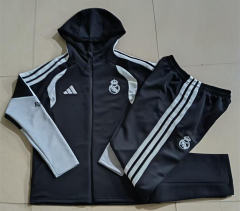 26-27 Real Madrid Black Thailand Soccer Jacket Uniform With Hat-815