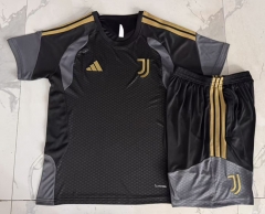26-27 Juventus Black&Gold Short-Sleeve Thailand Soccer Tracksuit Uniform-815