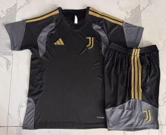 26-27 Juventus Black&Gold Short-Sleeve Thailand Soccer Tracksuit Uniform-815