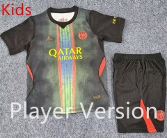 Player Version 26-27 Paris 2nd Away Black Kids/Youth Soccer Uniform-0440