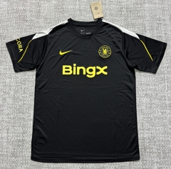 (S-4XL) 26-27 Pre-Match Chelsea Black Thailand Soccer Jersey AAA-4506