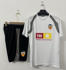 (S-3XL) 26-27 Valencia White Thailand Training Soccer Uniform-2483