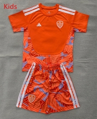 26-27 Leeds United Goalkeeper Orange Kids/Youth Soccer Uniform-AY