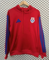 26-27 Universidad de Chile Red Thailand Soccer Tracksuit Top With Hat-2044