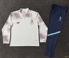 26-27 Porto White&Red Thailand Soccer Tracksuit Uniform-5303