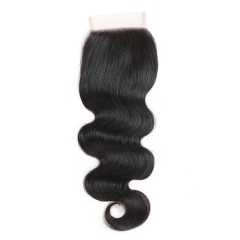 Osolovely Hair 12A Grade Virgin Hair Body Wave Lace Closure Free Part 10-20 Inch Human Hair Natural Color Virgin Hair Closure