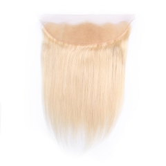 Hair 13"X4" Free Part 613 Blonde Lace Frontal Closure Straight Human Hair 130% Density 613 Lace Frontal