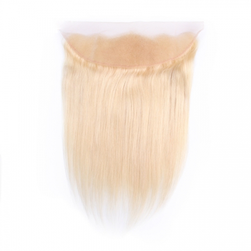 Hair 13"X4" Free Part 613 Blonde Lace Frontal Closure Straight Human Hair 130% Density 613 Lace Frontal