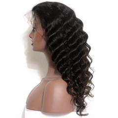 Deep Wave Full Lace Wig Human Hair Wigs Natural Color Hair Lace Wigs For Black Women With Baby Hair