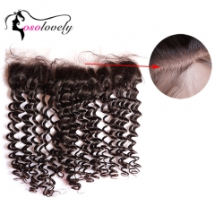 Osolovely Hair 12A Grade Human Virgin Hair Curly 13x4 Ear To Ear Pre Plucked Lace Frontal Closure With Baby Hair