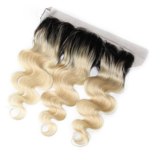 Osolovely Hair Human Virgin Hair Ombre 1b/613 Blonde 13*4 Lace Frontal Closure Ear to Ear Body Wave Swiss Lace Baby Hair