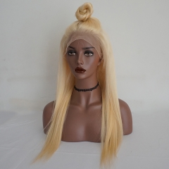 Osolovely hair Silky Straight Glueless Lace Front Wig #613 Blond Pre Plucked Human Hair Wig For Black Women