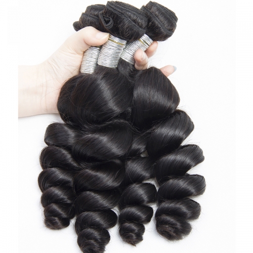 Osolovely Virgin Hair Weave Loose Deep Wave Bundles Natural Black 1/3/4pcs/Lot 100% Human Hair Bundles  Hair Extensions