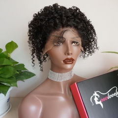 Osolovely hair short bob curly full lace wig pre plucked hairline for black woman