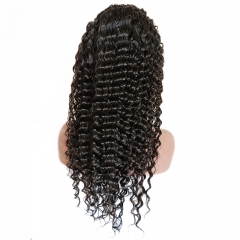 Osolovely Hair Grade Virgin Human Hair Deep Wave Full Lace Wig Natural Hairline Bleached Knots Wig With Baby Hair