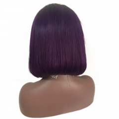 Colorful Short Bob Wigs 1BTPurple Color Hair Straight Lace Front Human Hair Wigs For Women Osolovely Hair