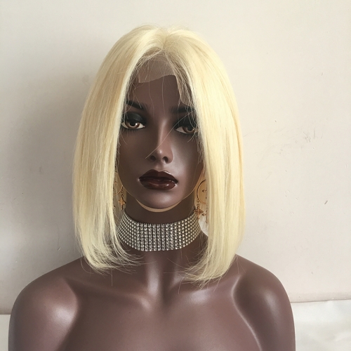 Colorful Osolovely Hair 613 Blonde Human Hair Lace Front Wigs Pre plucked Short Bob wigs With Baby Hair Bleached Knots