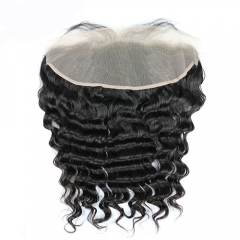 Osolovely Hair Transparent Lace Frontal Color 13x4 Deep Wave Lace Frontal Closure With Baby Hair