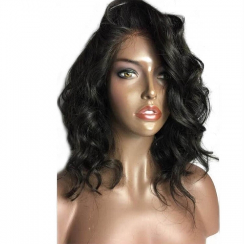 Osolovely Hair Short Wavy Lace Front Human Hair Wigs 150% Density Side Part Pre Plucked Lace Front Wigs With baby Hair