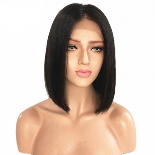 Osolovely Short Bob Middle Part Lace Front Wigs With Baby Hair 8-16 Inch 150% Straight Hair Wigs For All Women With Bleached Knots