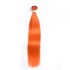 Colorful Osolovely Pre-Colored Human Hair Weave Straight Remy Hair Bundles 1Piece Orange Color Human Hair Bundles 10-30"