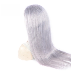 Colorful Osolovely Hair White Color Full Lace Human Hair Wigs Straight Pre Plucked Natural Hair Line Full Lace Wigs WIth Baby Hair