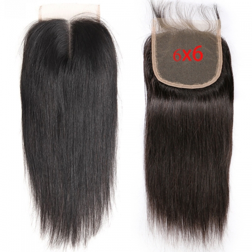 Osolovely Hair New Arrival 6x6 Lace Closure Middle Part Straight Lace Closure With Baby Hair Virgin Hair Lace Front Closure
