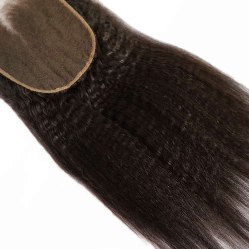 Osolovely Kinky Straight 6x6 Lace Closure Hair 6x6 Lace Closure Human Hair Closure With Baby Hair 100% Non Remy Hair