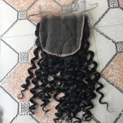 Osolovely Hair Bleached Knots Deep Curly 6x6 Lace Closure Free Style