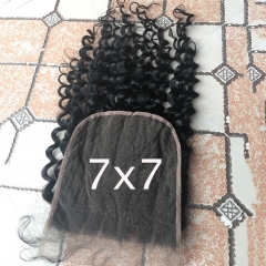 Osolovely Hair Deep Wave 7x7 Lace Closure Natural Color 100% Hair 7x7 Closure 10 to 20inch