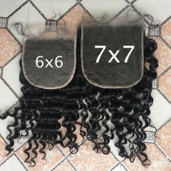 Osolovelyhair deep wave 7x7 lace closure pre plucked hairline 7x7 closure frontal with baby hair