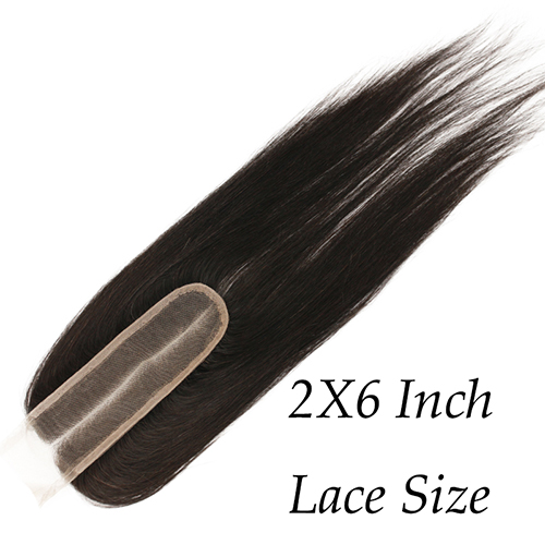 Osolovely Hair 2x6 Lace Closure Human Hair With Baby Hair Human Hair Closure For Black Women Lace Deep Middle Part