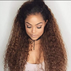 Brown Ombre Human Hair Lace Front Wigs For Black Women 150% Density1b/4 Dark Roots 2 Tone Culry Human Hair Lace Wig Baby Osolovely Hair