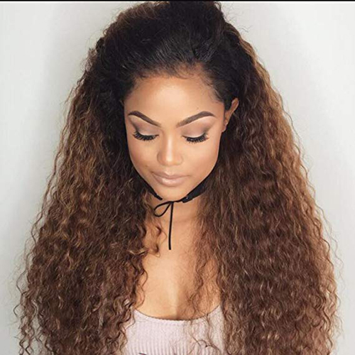 Brown Ombre Human Hair Lace Front Wigs For Black Women 150% Density1b/4 Dark Roots 2 Tone Culry Human Hair Lace Wig Baby Osolovely Hair