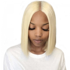 150% Density Lace Front Human Hair Wigs #613 Blonde Short Bob Straight Lace Wigs Human Hair Pre plucked Hairline