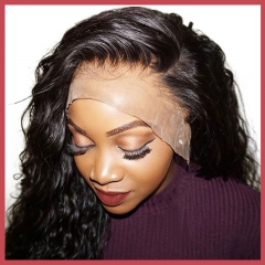 Pre Plucked Transparent Lace Full Lace Human Hair Wigs With Baby Hair Natural Color Body Wave Hair Wigs For Black Women