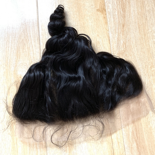 Osolovelyhair Transparent Lace 13 x 4 Loose Wave Pre Plucked Lace Frontal Closure With Baby Hair Ear To Ear Bleached Knots 100 % Remy Human Hair Weave