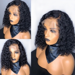 Osolovely Short Curly 13x6 Lace Front Human Hair Wigs Pre Plucked With Baby Hair 150% Density 13x6 wig Hair Bob Lace Front Wigs For Black Women