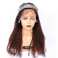 Osolovelyhair Ombre 1b/4 13x6 curly Lace Front Human Hair Wigs Virgin Hair 13x6 Lace Wigs Pre-Plucked With Baby Hair Bleached Knots