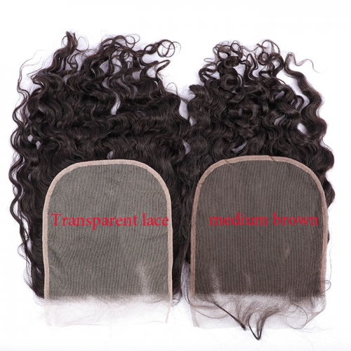 Osolovelyhair Transparent Lace 7X7 Lace Closure Natural Color Human Hair Natural Wave  7*7 Lace Swiss Closure With Baby Hair Remy High Density