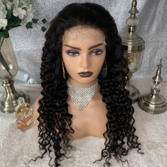 deep wave transparent lace 5x5 closure wig 10-24inch pre plucked hairline closure wigs 5x5 Curly Lace Front Human Hair Wigs