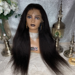 Italian Yaki 13x6 Lace Front Human Hair Wigs For Black Women Yaki Straight Lace Front Wigs Pre Plucked Bleached Knots